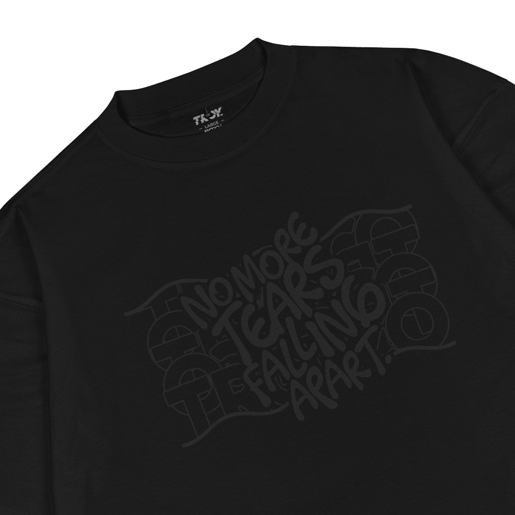 Troy Company Boxy Oversize Tshirt Black Wavy - Kaos Pria Boxy Oversize Hitam MBD 2572