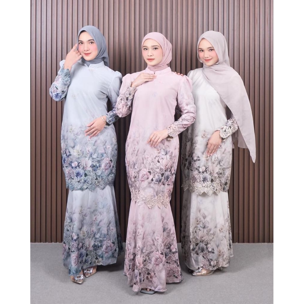 FAMYS - SETELAN ROK MALAY AYRA DUYUNG MELAYU SET KURUNG WANITA MOTIF CERUTY SILK
