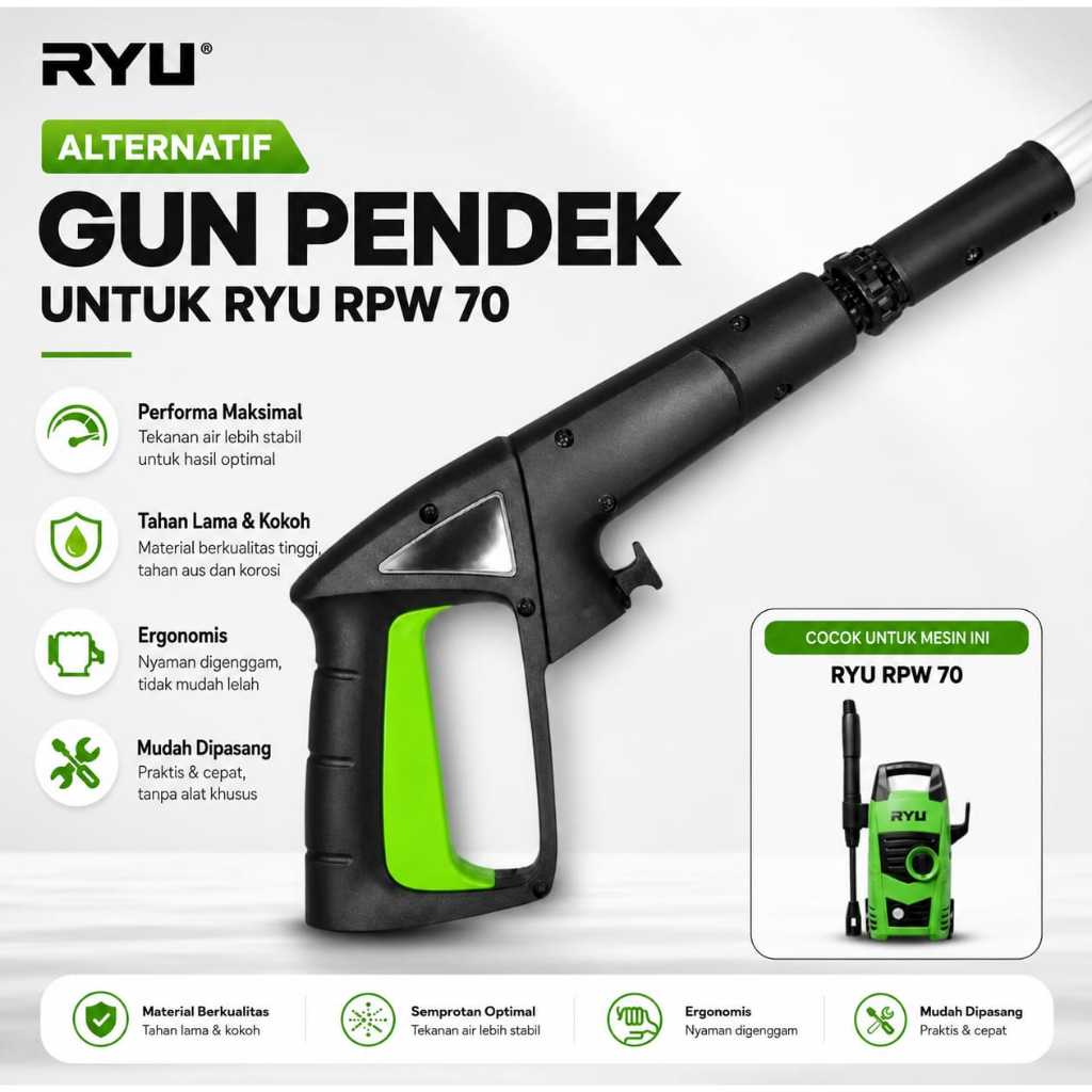 Stik Jet Cleaner Gun Pendek FOR RYU RPW 70 BAR SERIES I FOAM SPRAYER JET CLEANNER RYU RPW 70 BAR I S