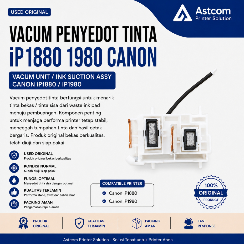 Vacum Penyedot Tinta Canon iP1880 iP1980 Used Original | Pompa Purge Printer Canon