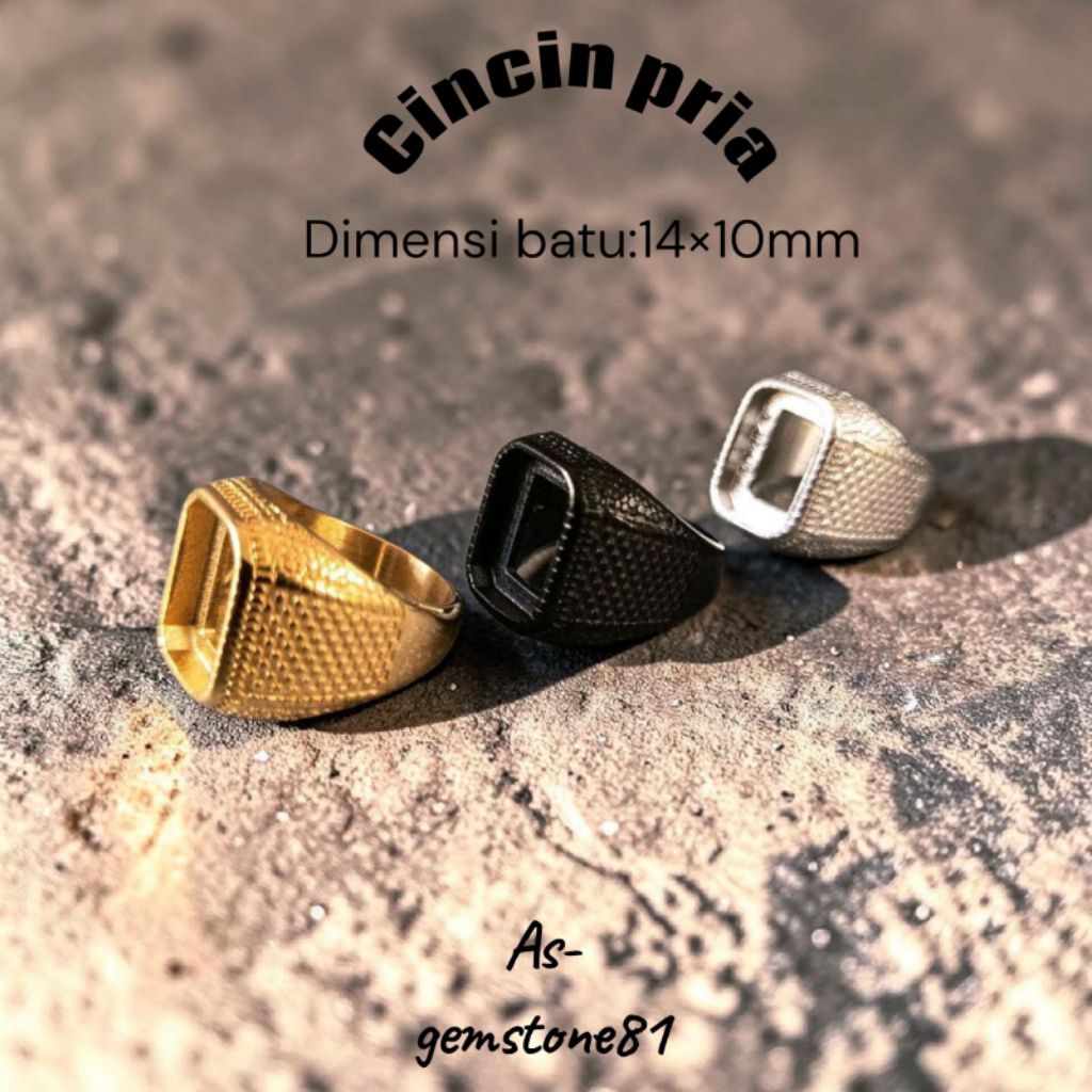 Cincin ring[titanium]kotak 14×10