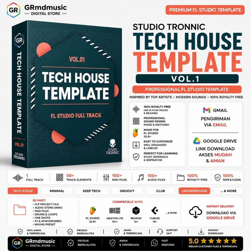 STUDIO TRONNIC Tech House Template Vol.1 FL Studio FLP WAV 16bit 32bit 44.1kHz