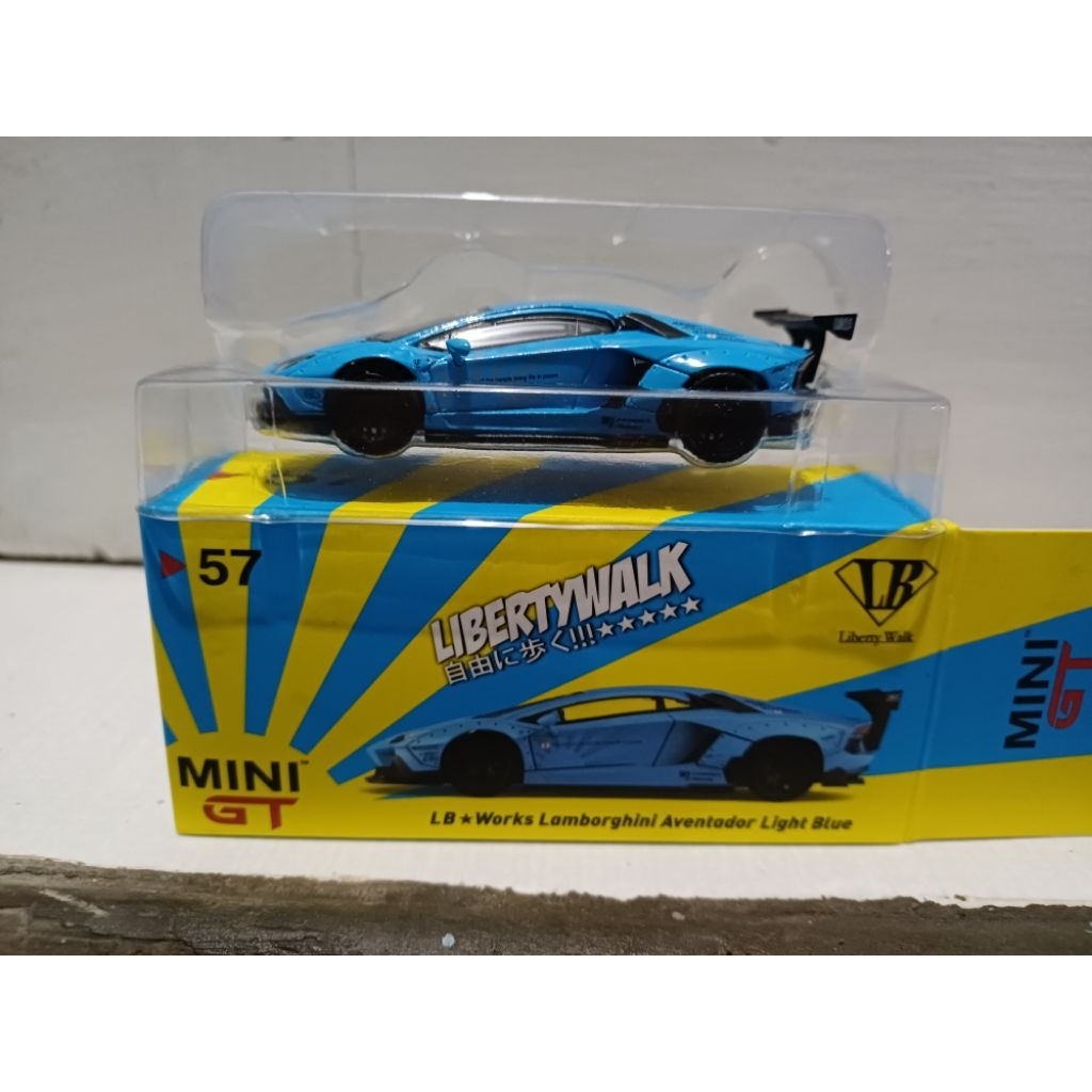 Mini GT 57 LB Works Lamborghini Aventador Light Blue MINUS