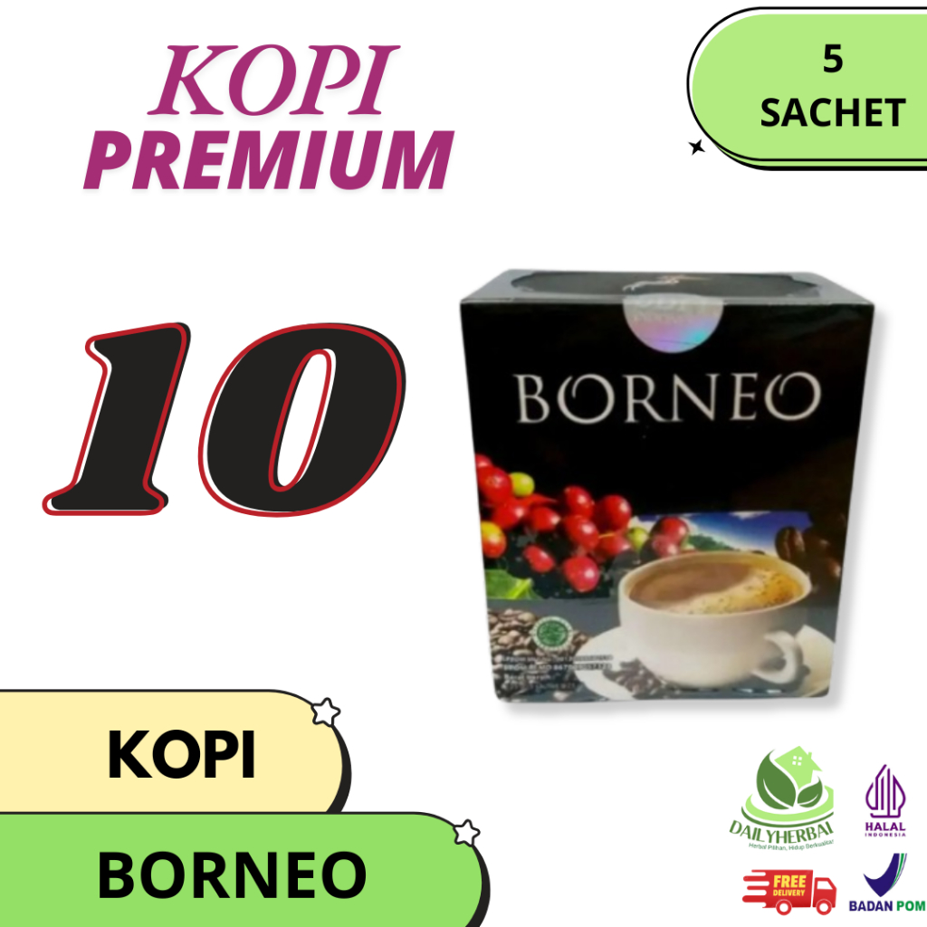 PAKET 10 BOX KOPI BORNEO | Kopi Borneo Premium Blend Coffee Serbuk Rasa Kopi Karamel ORIGINAL