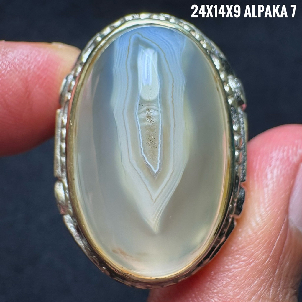 Cincin Batu Akik Natural Cempaka Putih