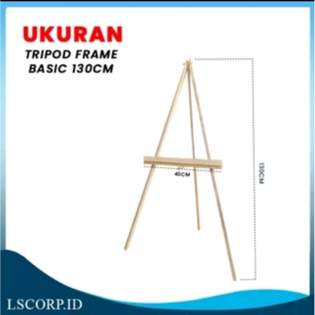 tripod stand lukis kayu ukuran 130 cm , tripod stand frame foto , penyangga foto