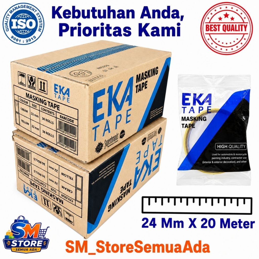 Lakban kertas Eka Masking Tape 24Mm