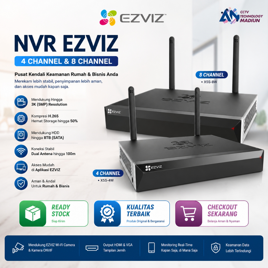 NVR EZVIZ 4 SAMPAI 8 CHANEL