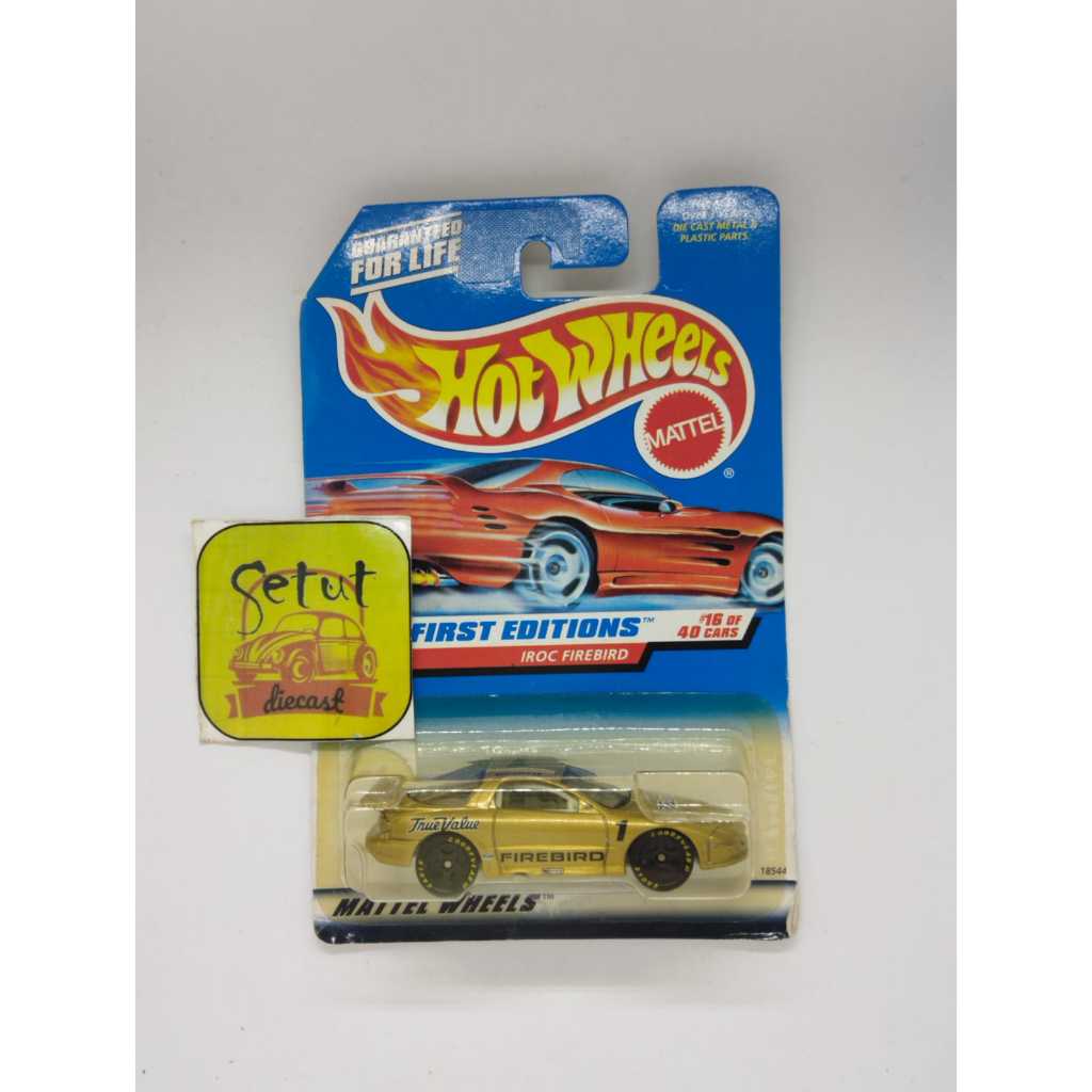 HOT WHEELS HOTWHEELS PONTIAC IROC FIREBIRD 1998 FIRST EDITION BLUE CARD GOLD BAN GOODYEAR TIRES