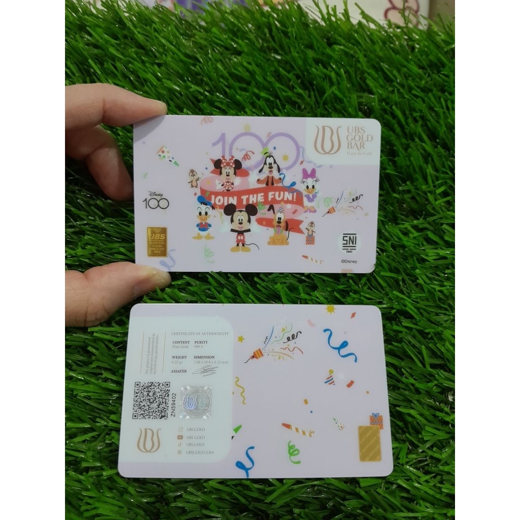 Logam mulia UBS 0.25 gram anniversarry disney 100thn