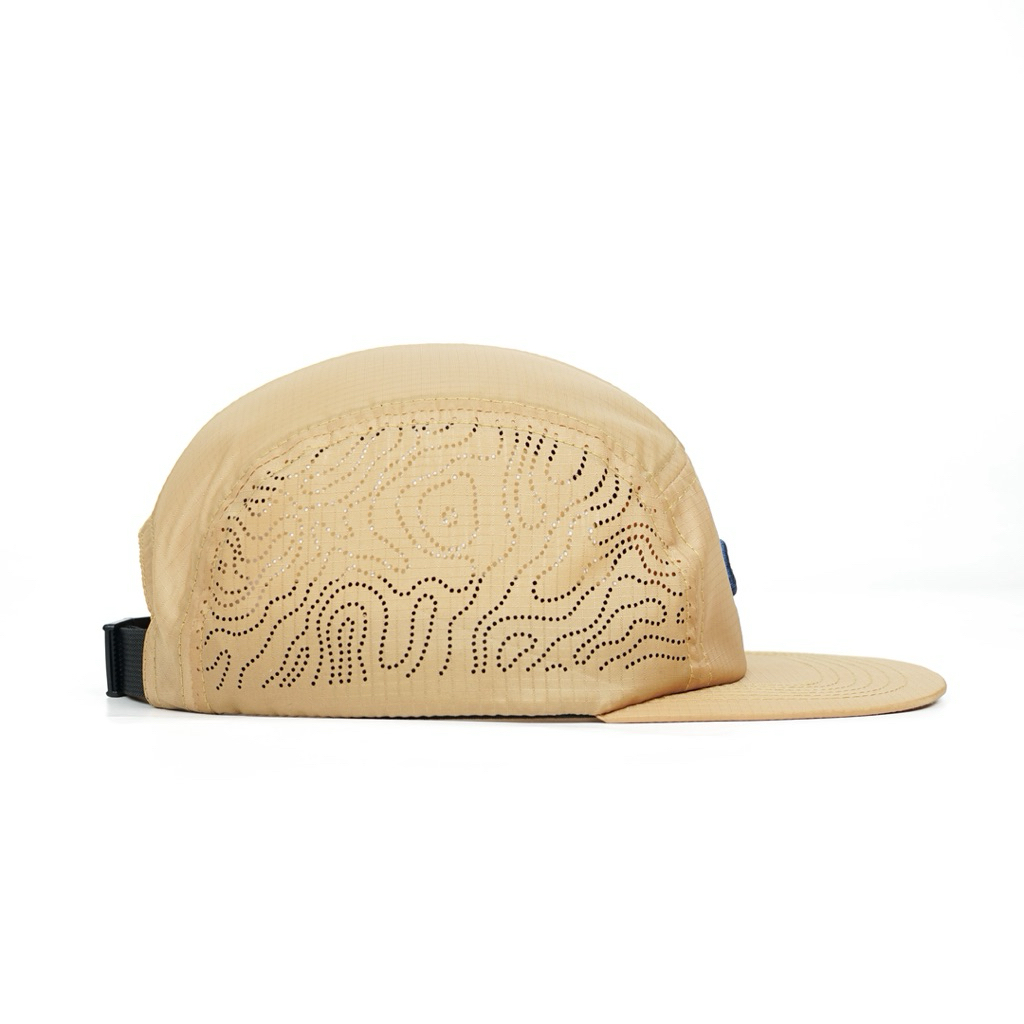 OVERSTATE - Topi Snapback 5 Panel Seri Topografy - Warna Cream - Bahan Ripstop Water Proff Premium O