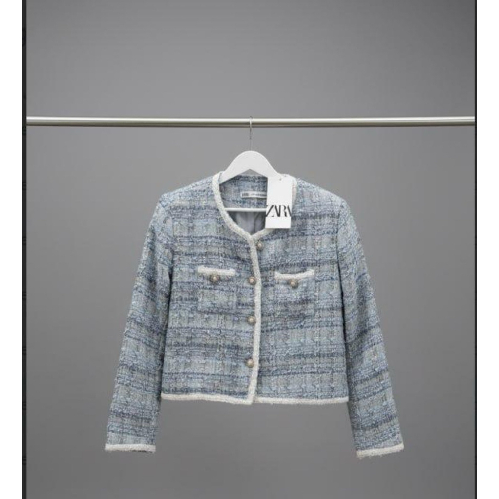 blazer zara tweed