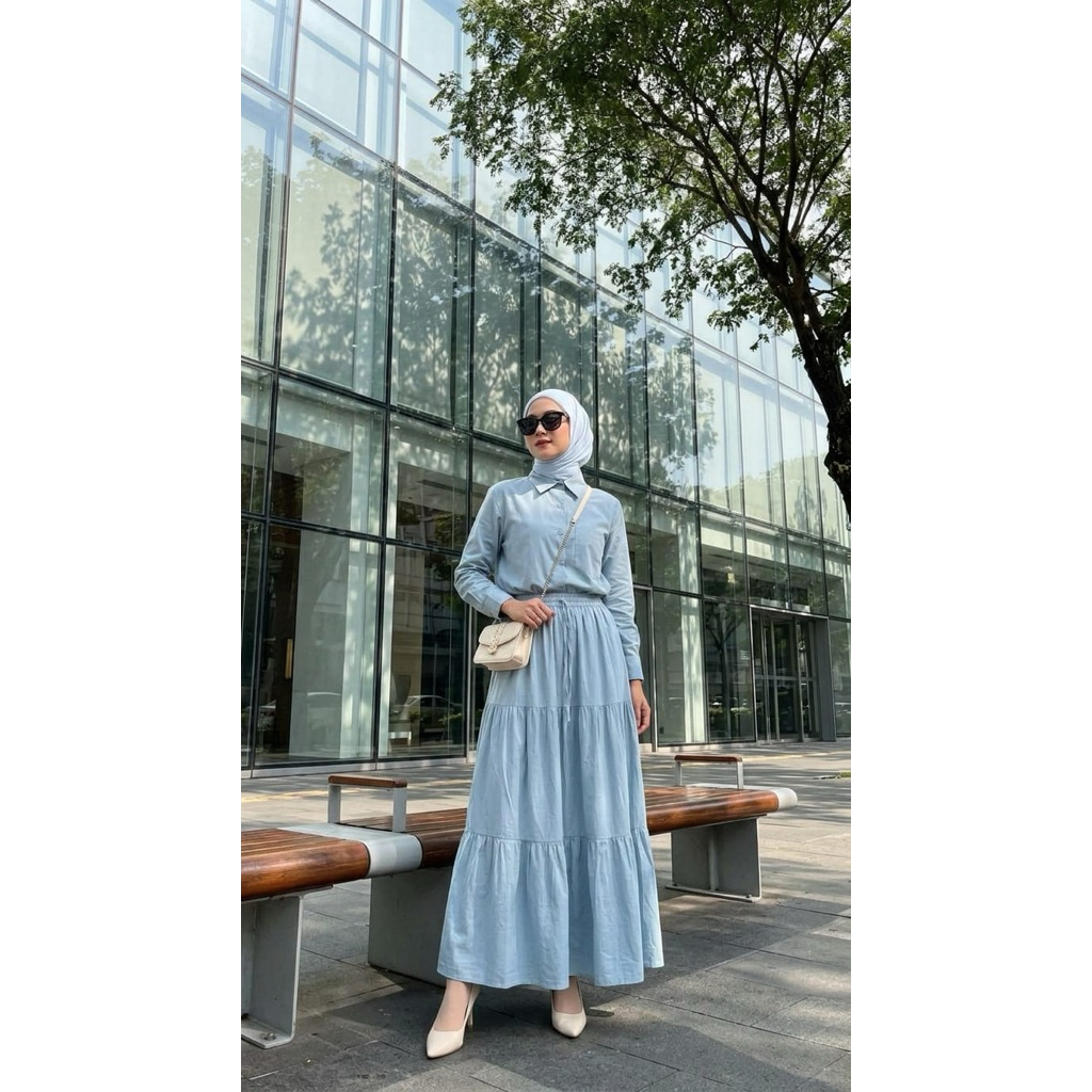 One Set Rok - Mafaza Set - Set Katun - Casual - Set Rok Kekinian by Alvina Said Butik