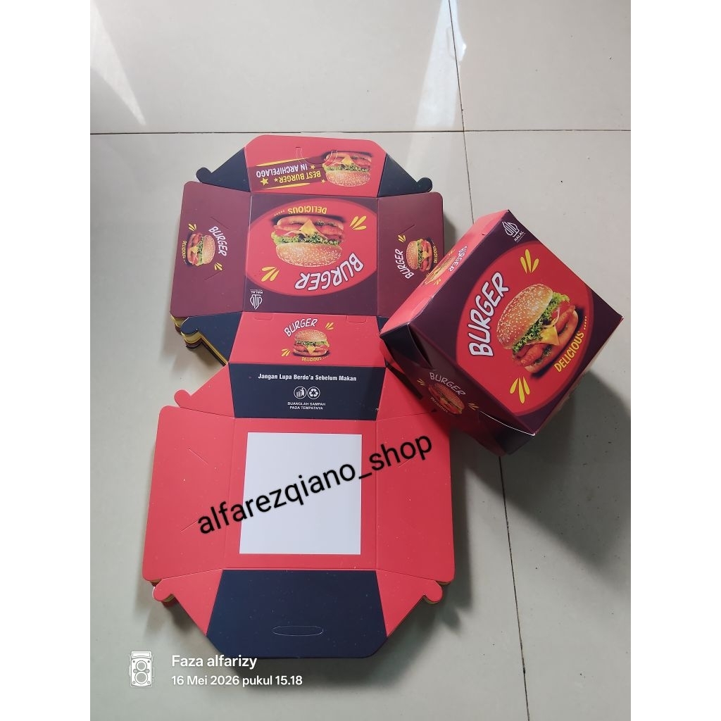 Box Burger ivory putih isi 50pcs/lembar// Box kemasan humburger