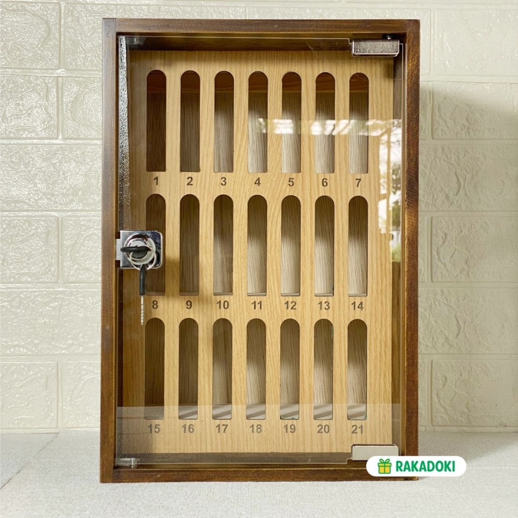 Rak Tempat HP 21 Slot Rak HP Service Management Box Rak Penyimpanan HP Susun Kayu