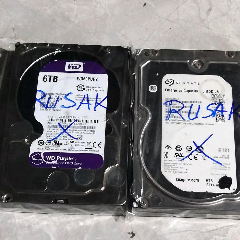 2 HDD HARDISK PC WD DAN SEAGATE 6TB kondisi rusak GK detek apa adanya tanpa garansi