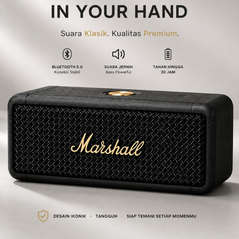 MARSHALL SPEAKER BLUETOOTH MINI BT 5.4 MUSIK BOX AUDIO FULL BASS
