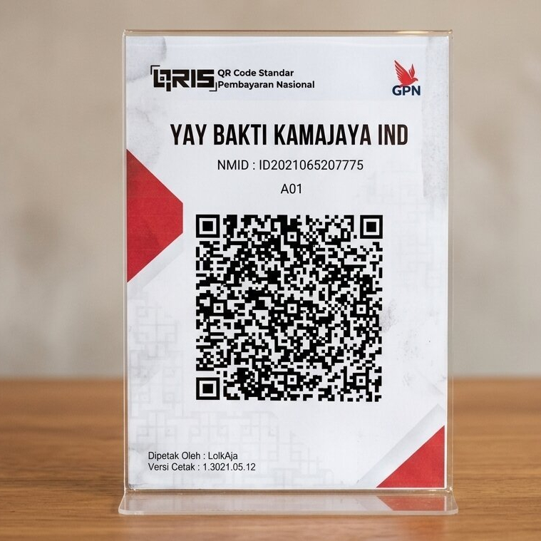 Stand Akrilik A5 tipe L stand kertas brosur/ stand kertas menu /stand kertas kode Qris