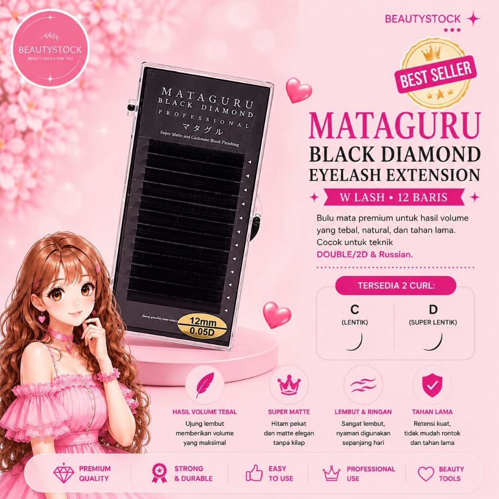 Mataguru MATTE Black Diamond Eyelash Extension