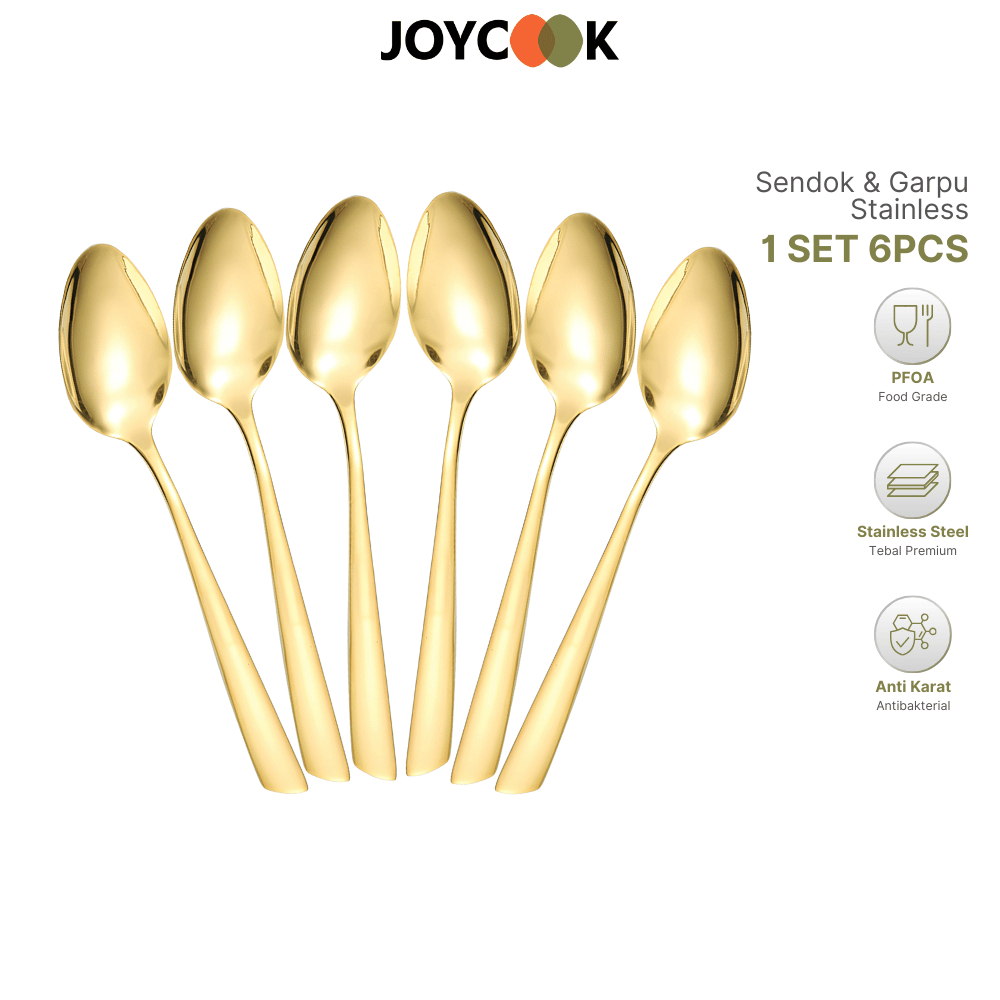 Sendok Miring Gold Set Sendok Makan Korea Sendok Garpu Premium Gold