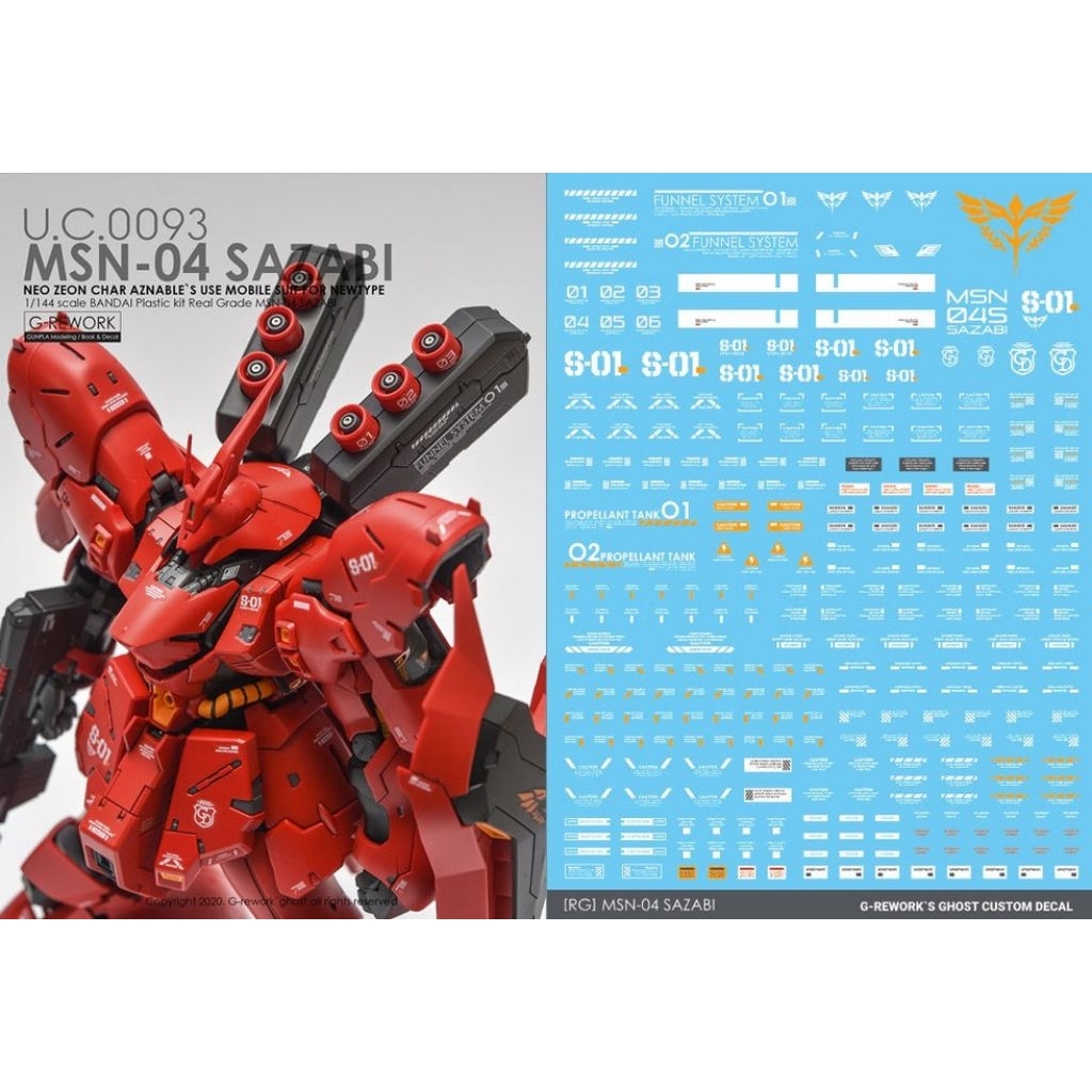 RG Sazabi g-rework water decal