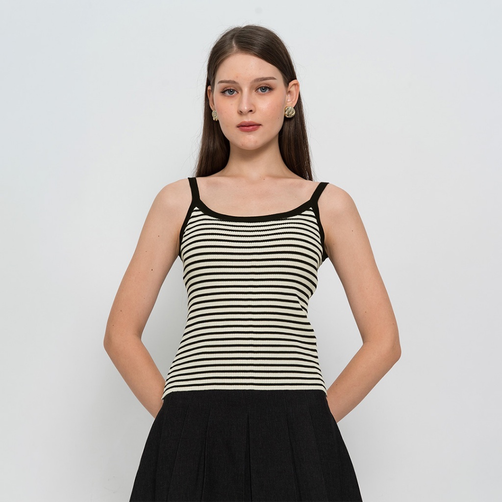 CHIC - Kaori Top / Atasan Tanktop Wanita / Motif Garis-garis / Model Casual