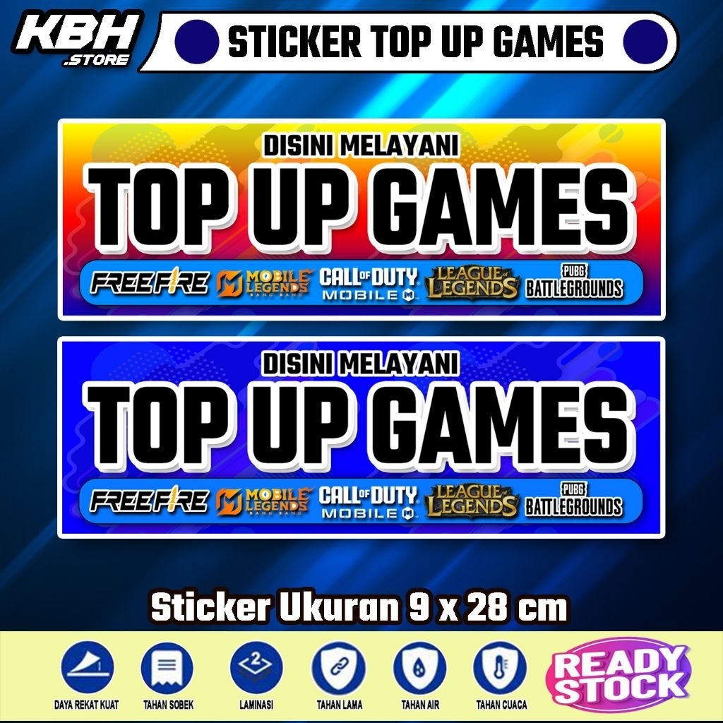 STIKER TOP UP GAMES GLOSSY TERMURAH