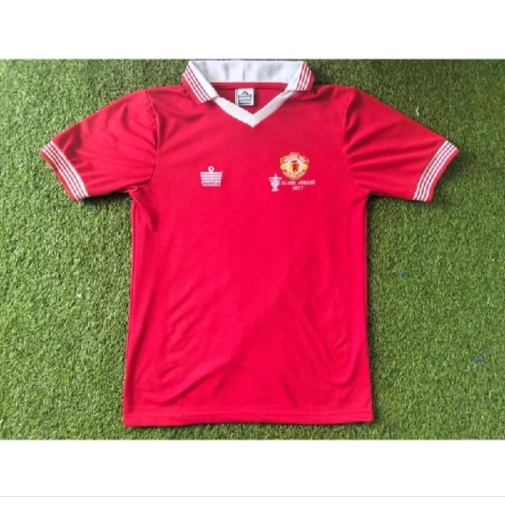 Jersey Retro Manchester United Silver Jubile 1977 Jersey Classic Vintage