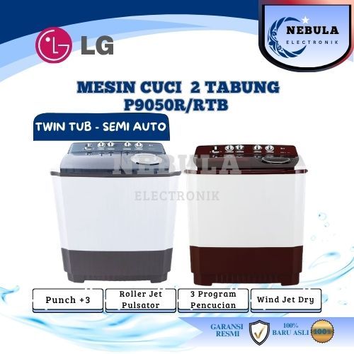 MESIN CUCI LG 9 KG 2 TABUNG/MESIN CUCI 2 TABUNG 9KG TWIN TUB LG/MESIN CUCI LG 2 TABUNG 9 KG