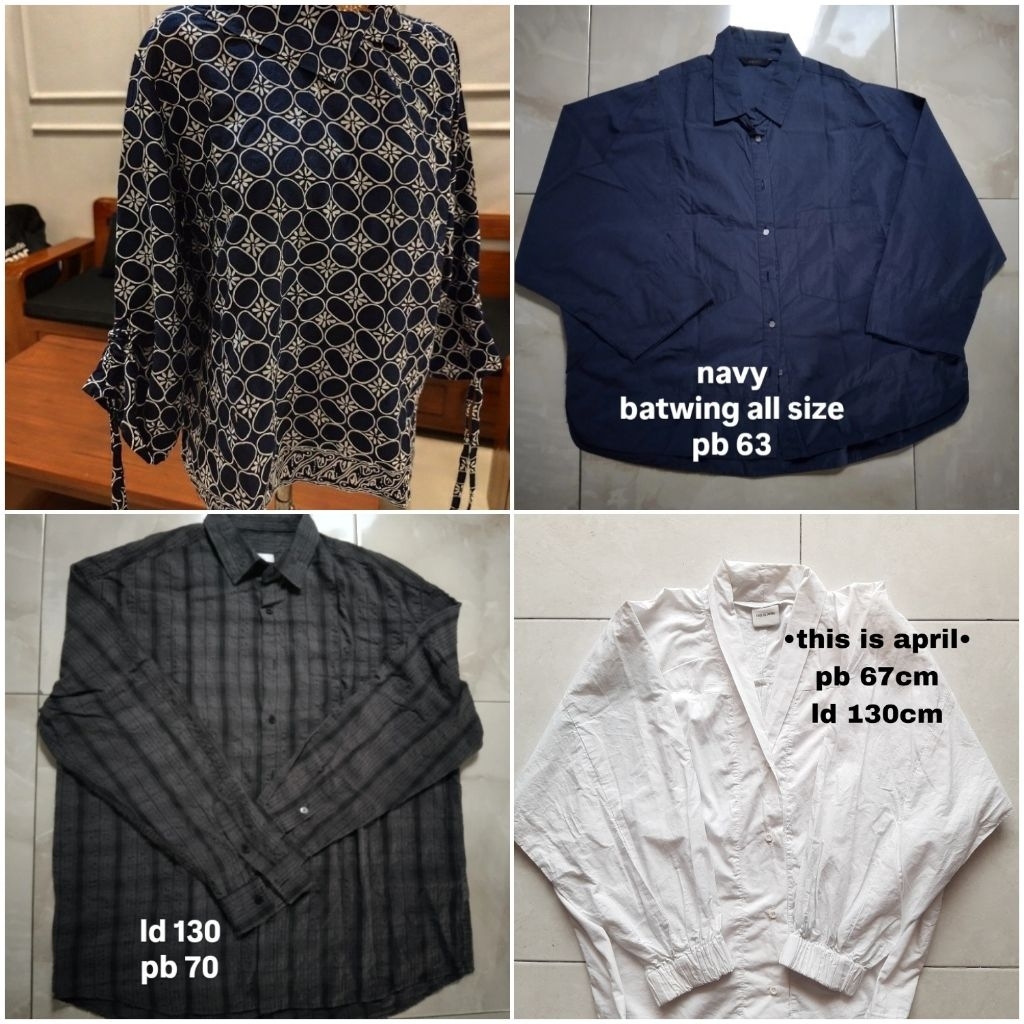 preloved kemeja lengan panjang/kemeja oversize/uniqlo hnm
