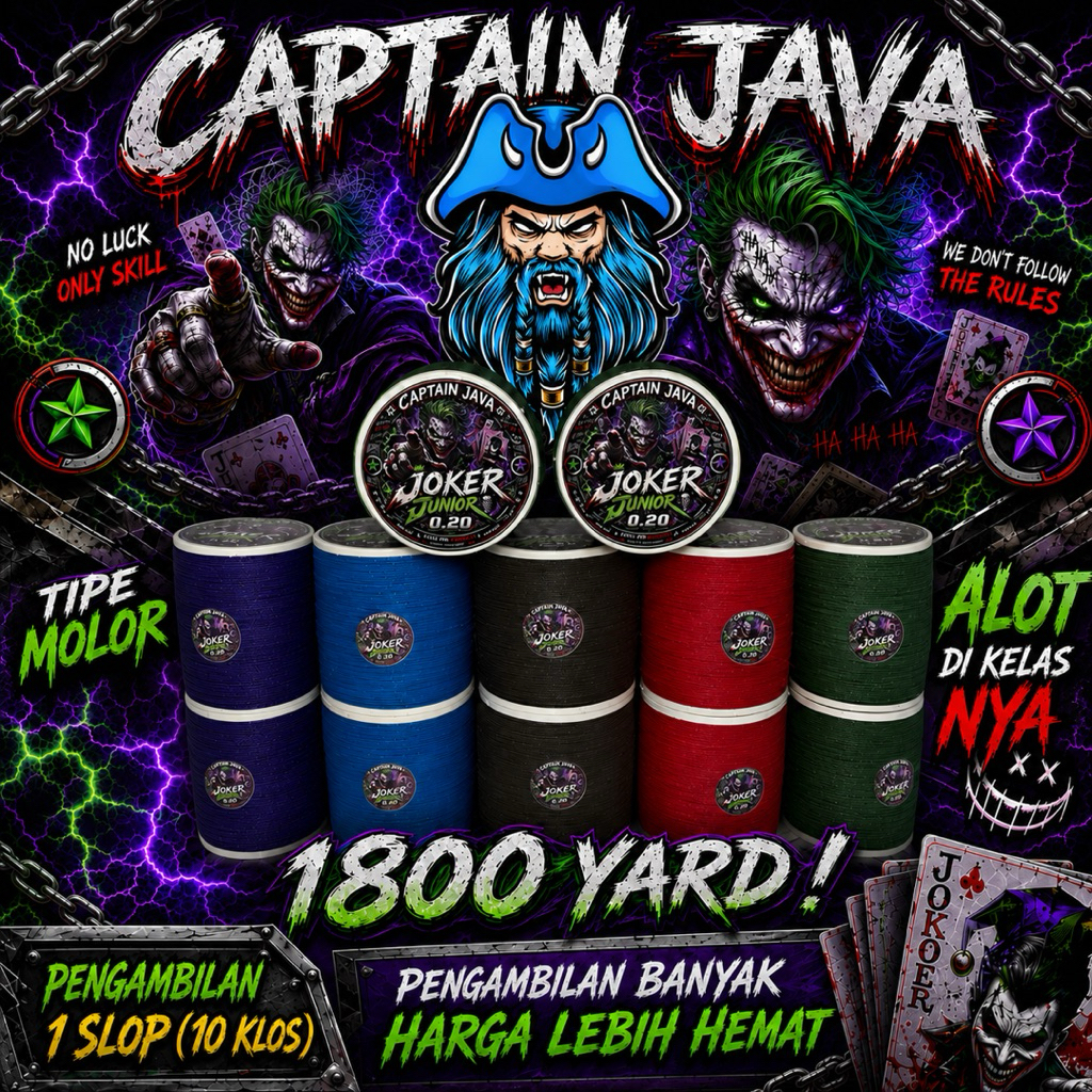 GELASAN LAYANGAN JOKER BY CAPTAIN JAVA, pengambilan 1 slop 0.20, 1800 yard