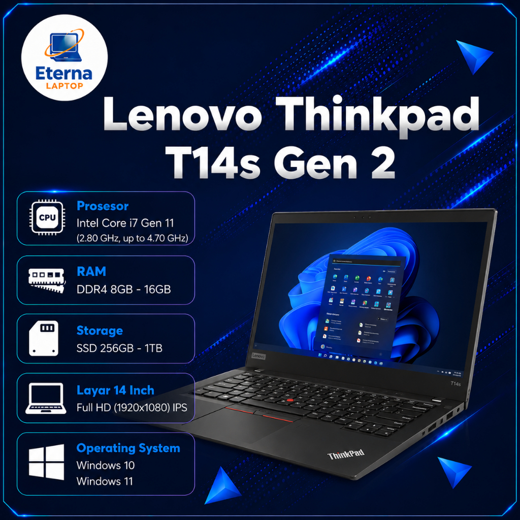Laptop Lenovo ThinkPad T14/s Gen1/2 Laptop Seken Bekas Bergaransi FREE MOUSE DAN TAS