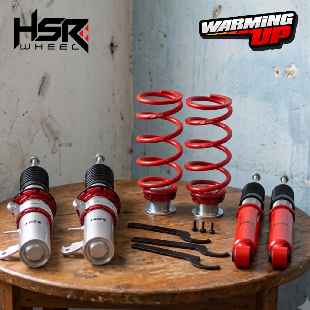 Coilover Honda Brio dan Freed Depan Belakang COILOVER HSR RED FRONT REAR HONDA BRIO/FREED