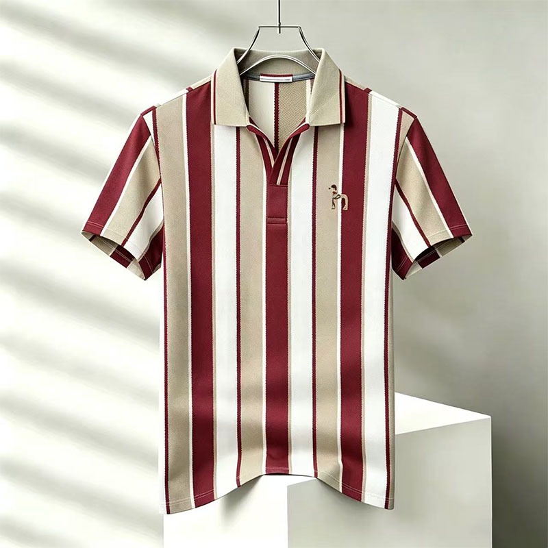 Shirt Pria kaos polo garis baju kaos pria bordir Kemeja POLO bergaris vertikal kaos pria keren