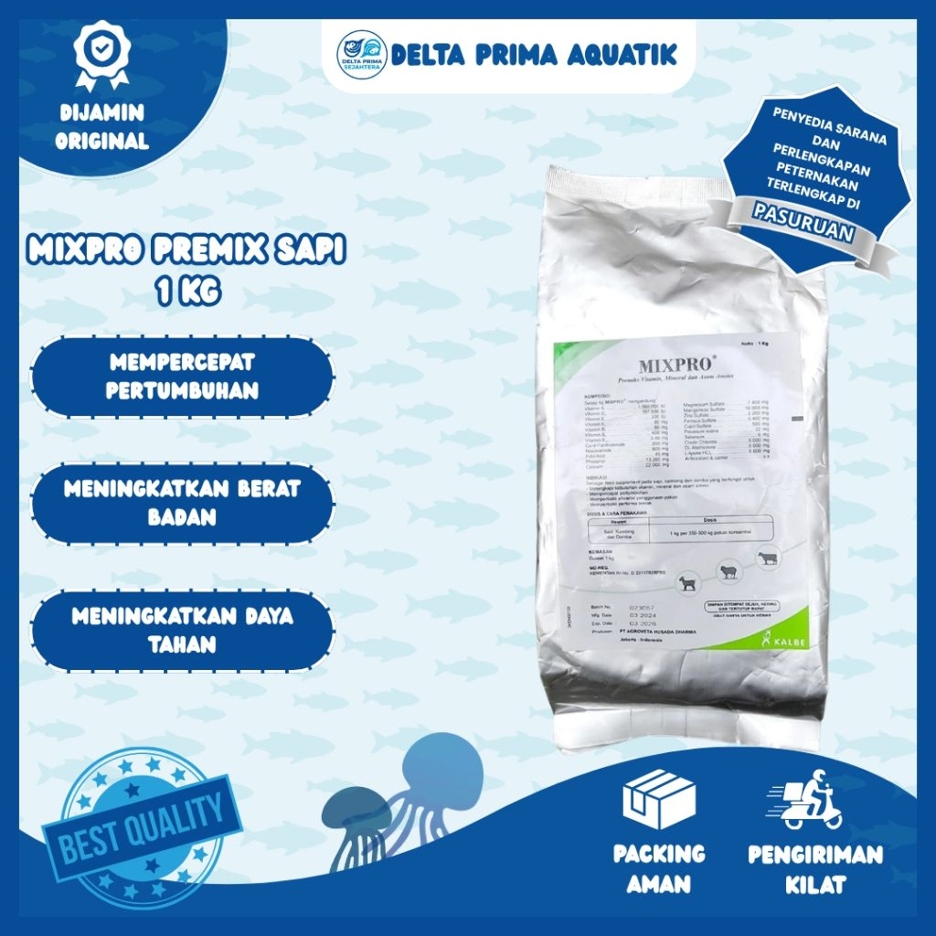 MIXPRO PREMIX SAPI 1 KG - Suplemen Premix Penggemuk Pertumbuhan Sapi, Kambing, Domba, Dll.