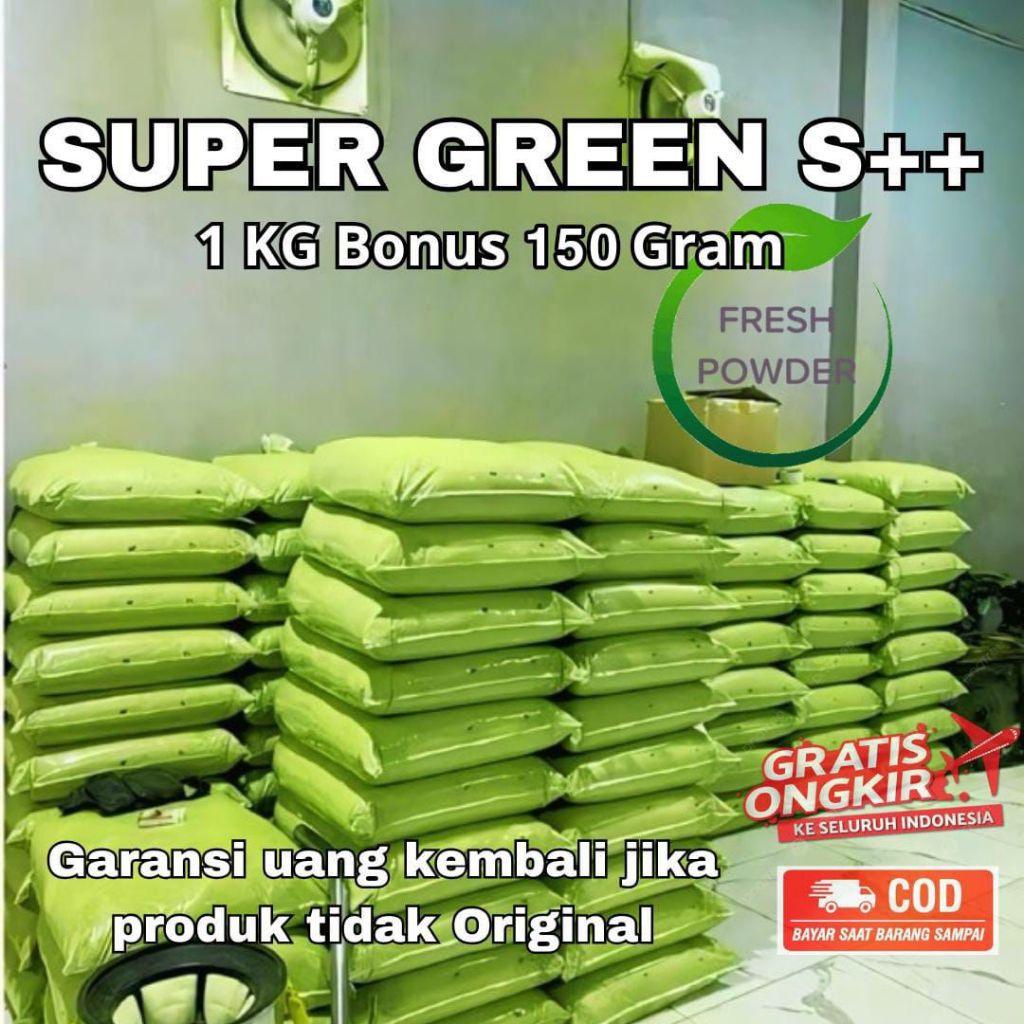FreshPowder Bubuk Daun Purli Hijau Kalimantan 1kg + Bonus 150 gram