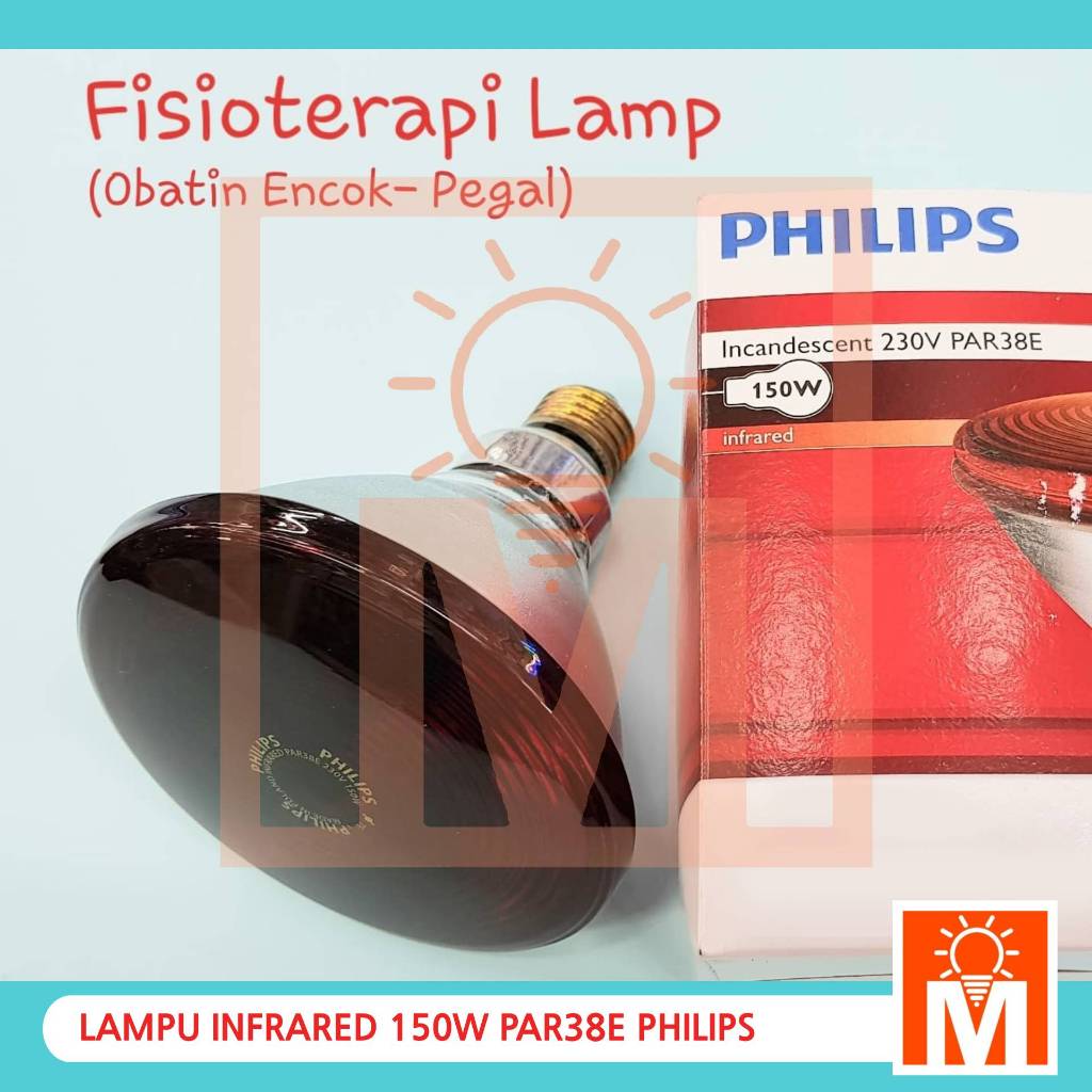 Lampu Infraphil Philips Infrared PAR38E 150W Lamp Bohlam Fisioterapi Otot Pijat