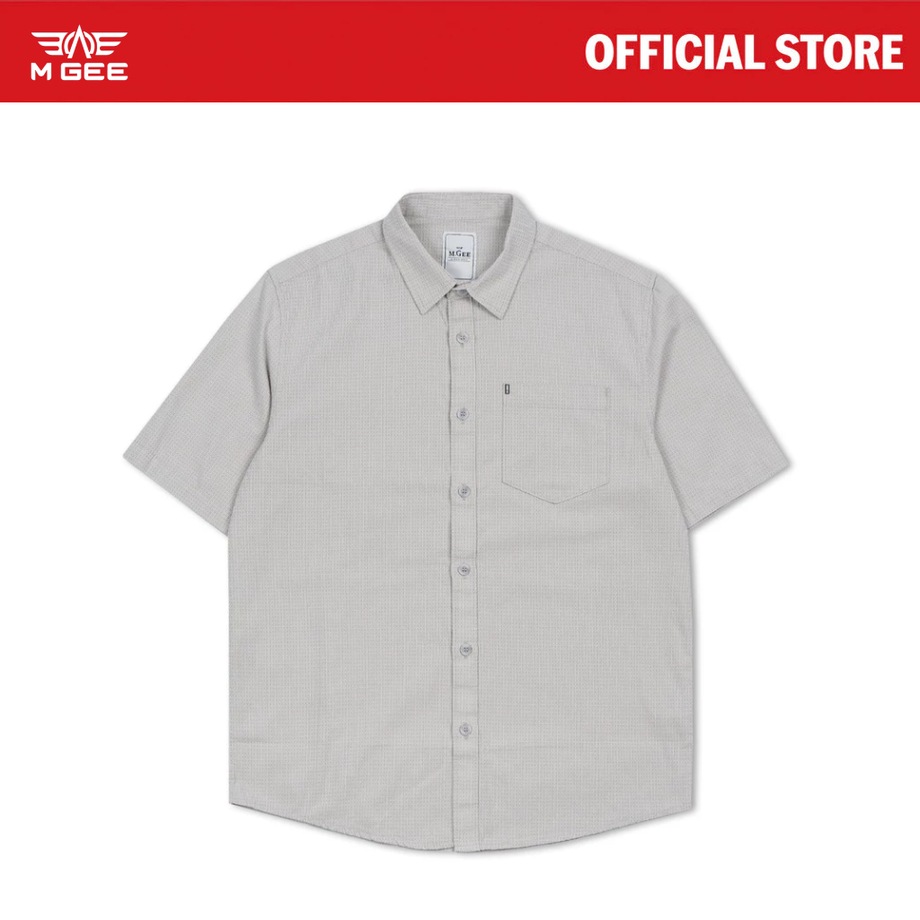 MGee Kemeja Pria Lengan Pendek Katun Shirt ALTO C128 Light Grey