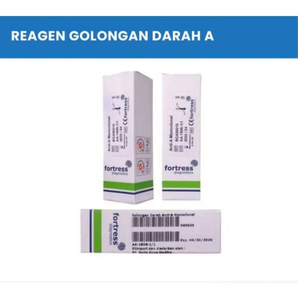 REAGEN GOLONGAN DARAH  A FORTRESS  DIAGNOSTIC SET SERUM