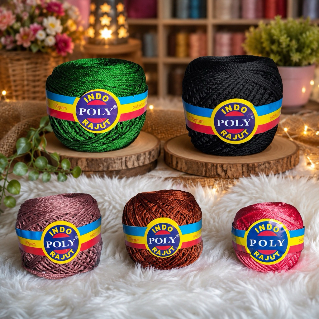 POLY INDO SERIES 1 # Benang Rajut Polyindo / Poly Indo / Poly Indo Kilap / (100gr)