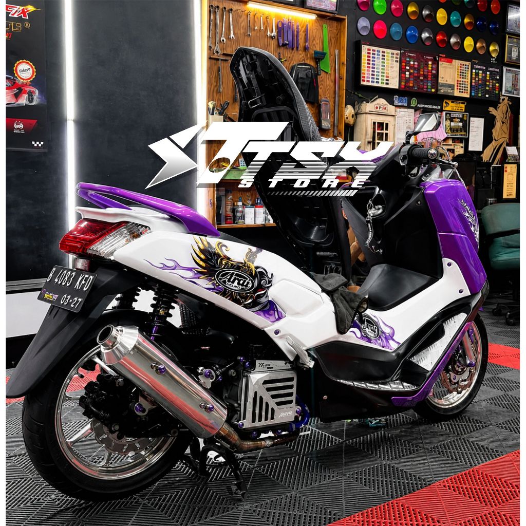 STRIPING NMAX OLD 155/STIKER VARIASI NMAX MTF GARUDA PUTIH