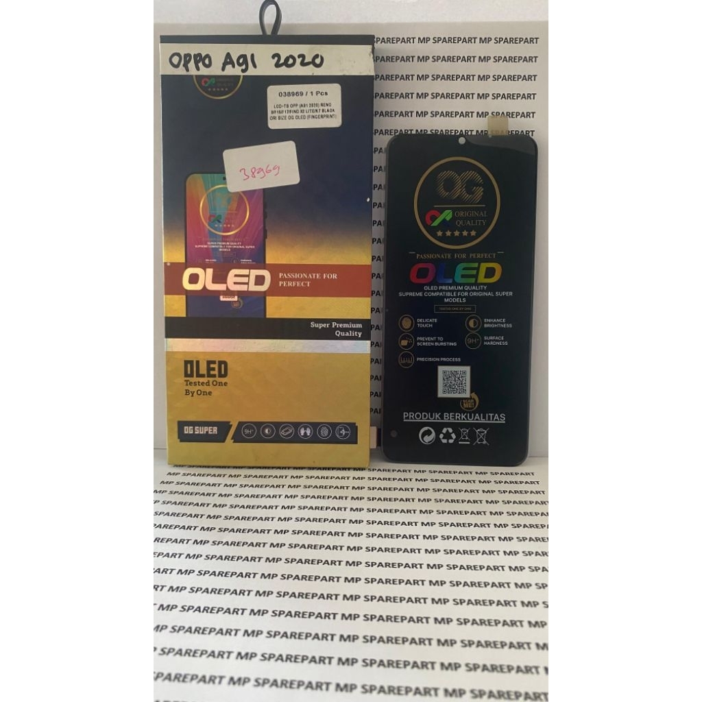 LCD FULLSET OPPO A91 2020/RENO 3/F15/F17/FIND X2 LITE/K7 BLACK ORI SIZE OG OLED(FINGERPRINT)