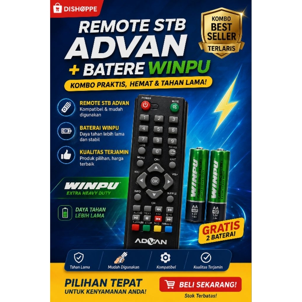 Remote STB ADVAN DIGITV + Baterai Winpu