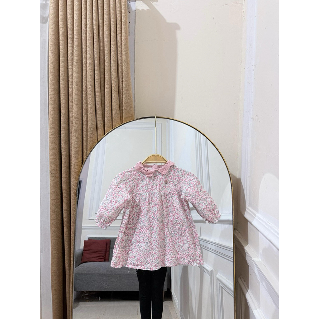 Dress Minkmui bunga kerah katbol