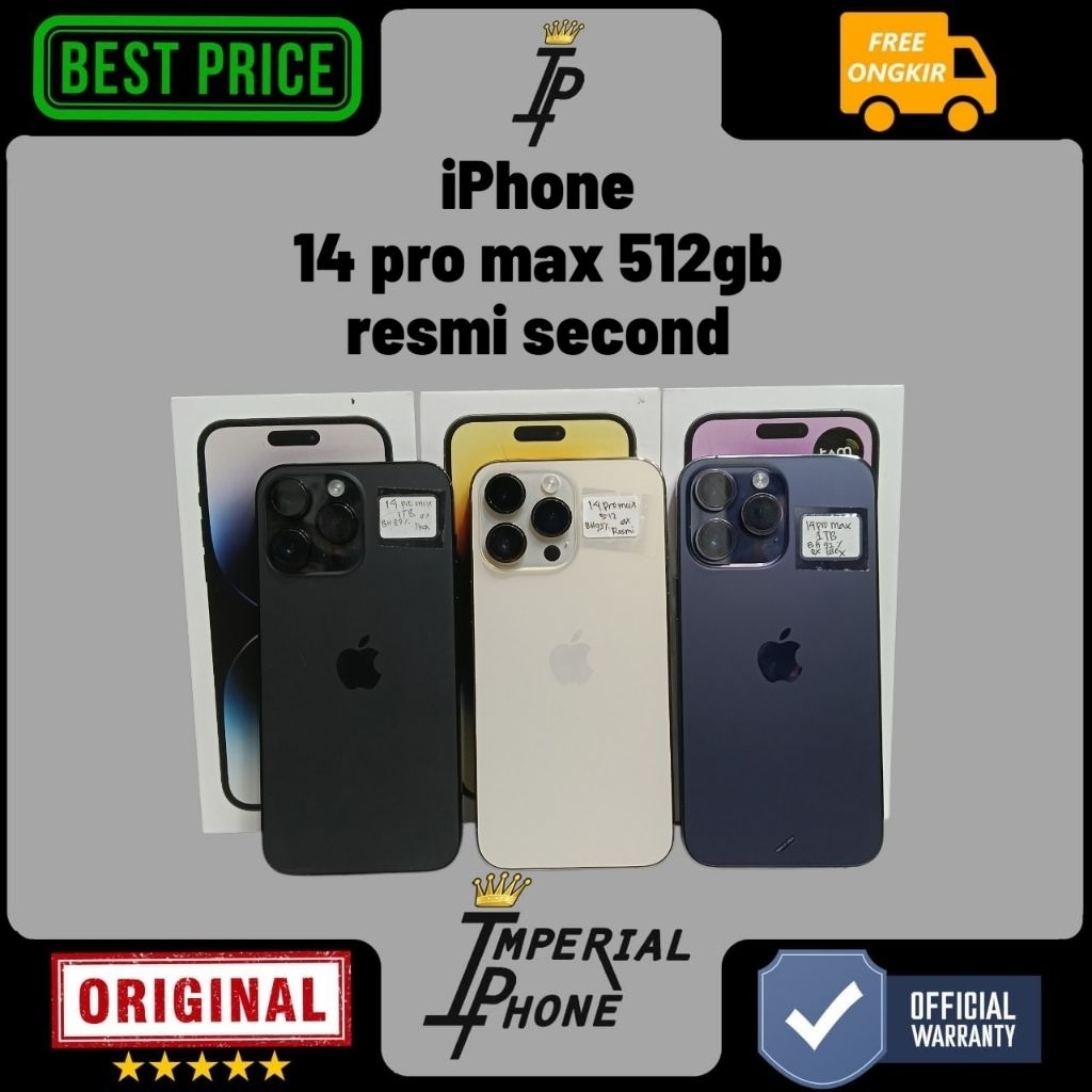 iphone 14 pro max 512Gb resmi second