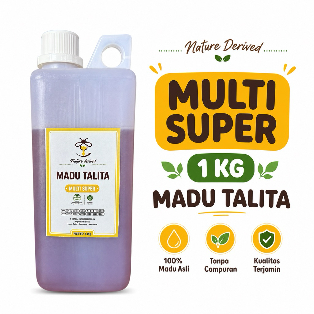 (STIKER BARU) Madu Talita Multi Super 1kg Madu Murni Asli Raw Honey