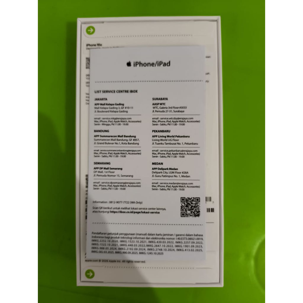 Apple iphone 16e 128Gb Garansi Resmi ibox White