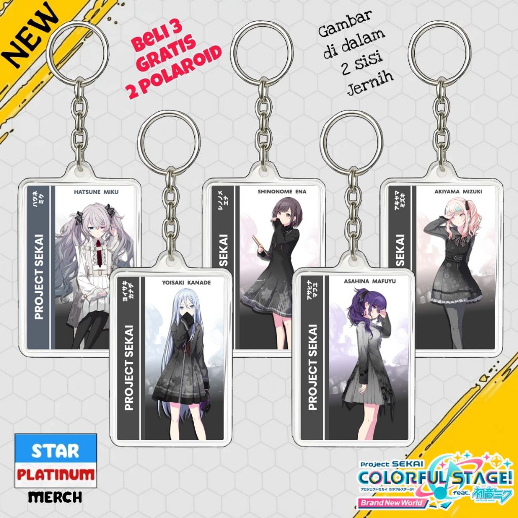 PROMO Gantungan Kunci Project Sekai - Keychain Project Sekai - 25 Ji Nightcord de - Ganci Anime -