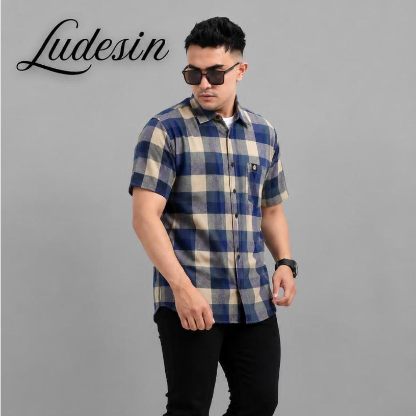 kemeja flanel pria premium kemeja motif pria lengan pendek kemeja flanel kota kotak distro kemeja ka