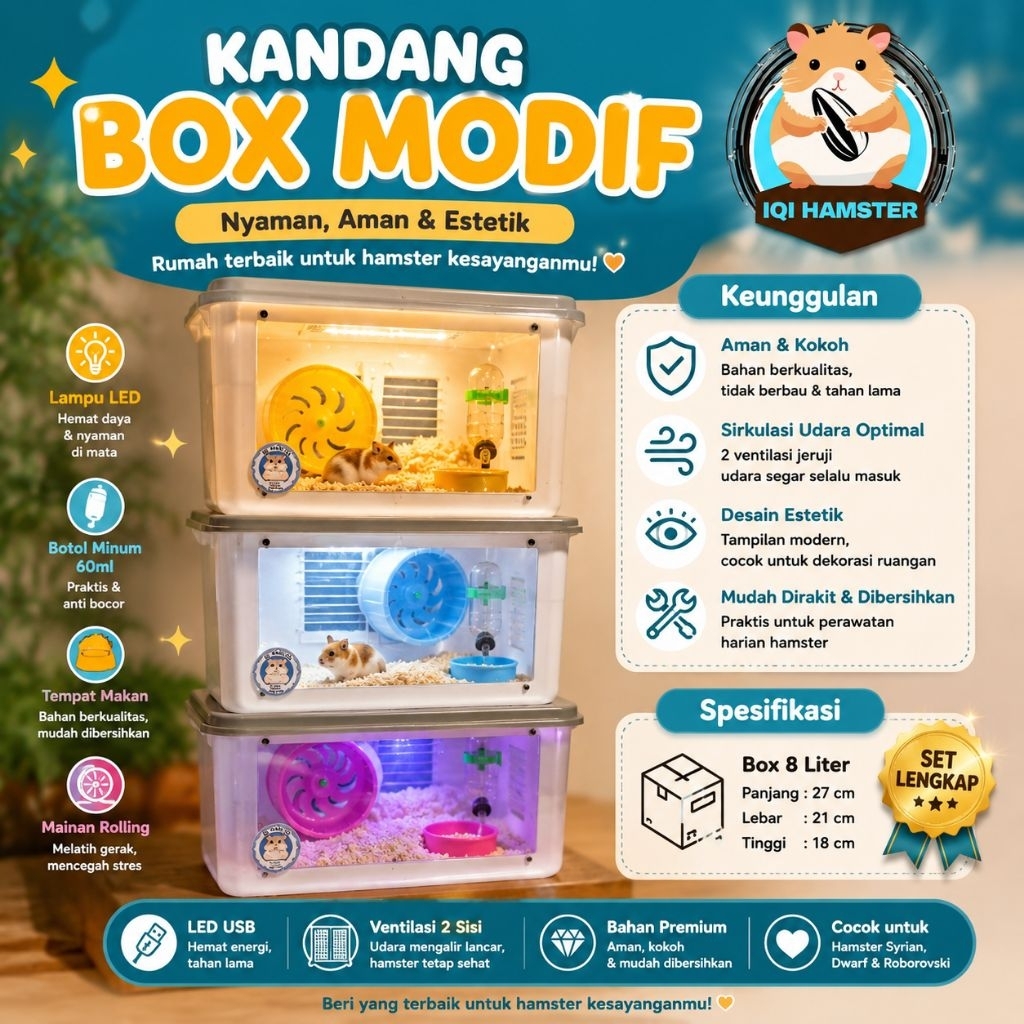 KANDANG BOX MODIF ACRILIC | KANDANG HAMSTER | REPTIL, GECKO, LANDAK MINI, KURA-KURA, TARANTULA